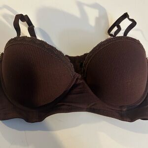 Tahari Deep Brown Lace Push up Bra - 34B